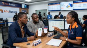 Nigerian customer checking a successful Moniepoint transfer while the beneficiary account remains uncredited in a modern banking environment. Show more lines